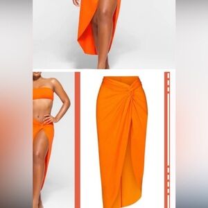 Orange Skims sarong swim skirt